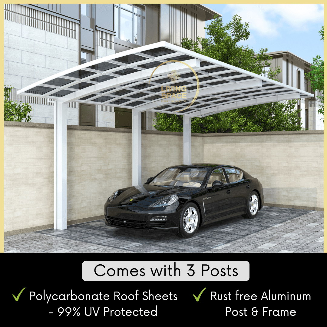 White Single Carport | Living Space