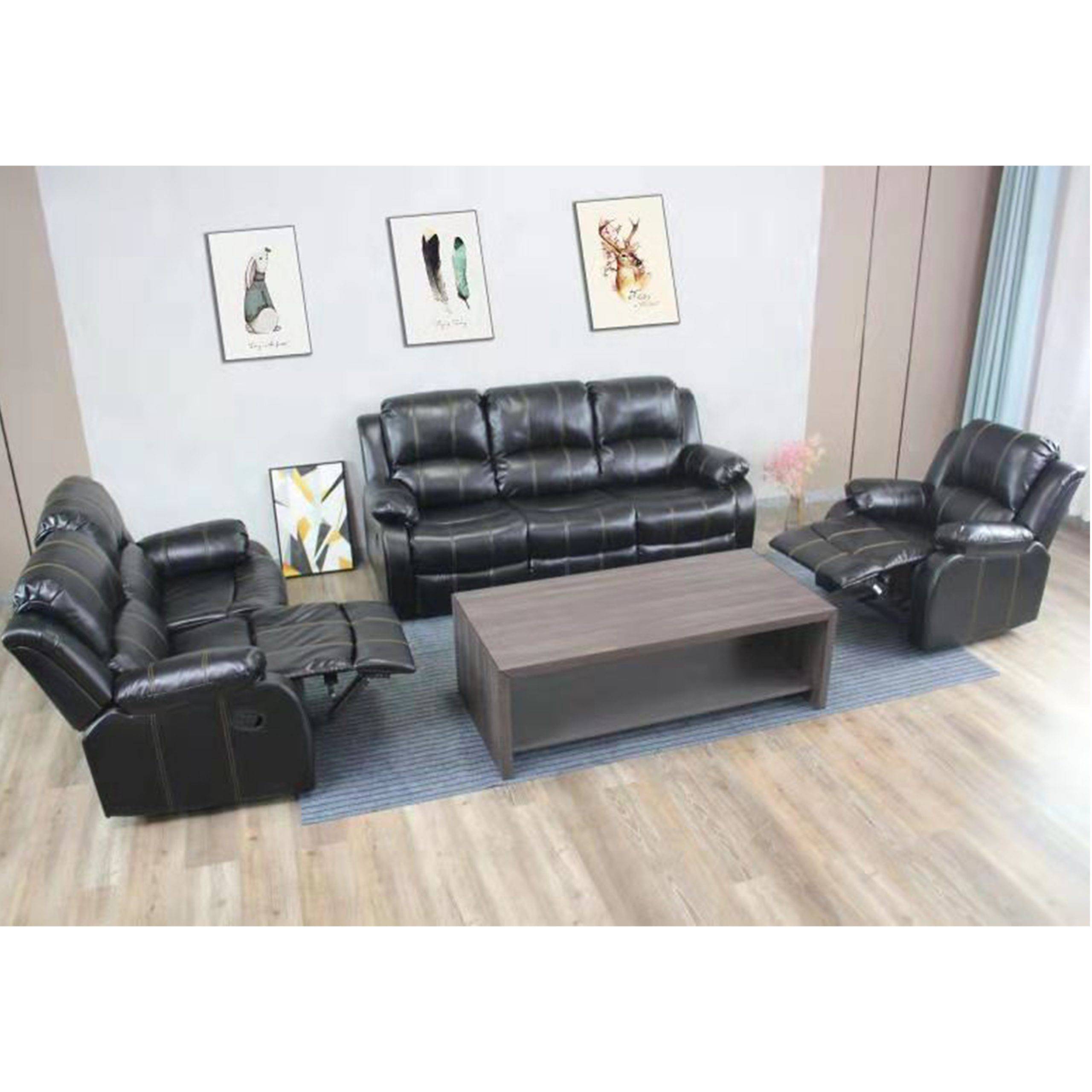 Carmello Recliner Lounge Suite | Black | Living Space