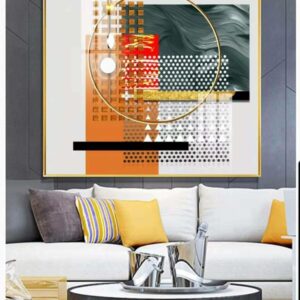 Abstract Black and Golden Life Wall Art | Living Space