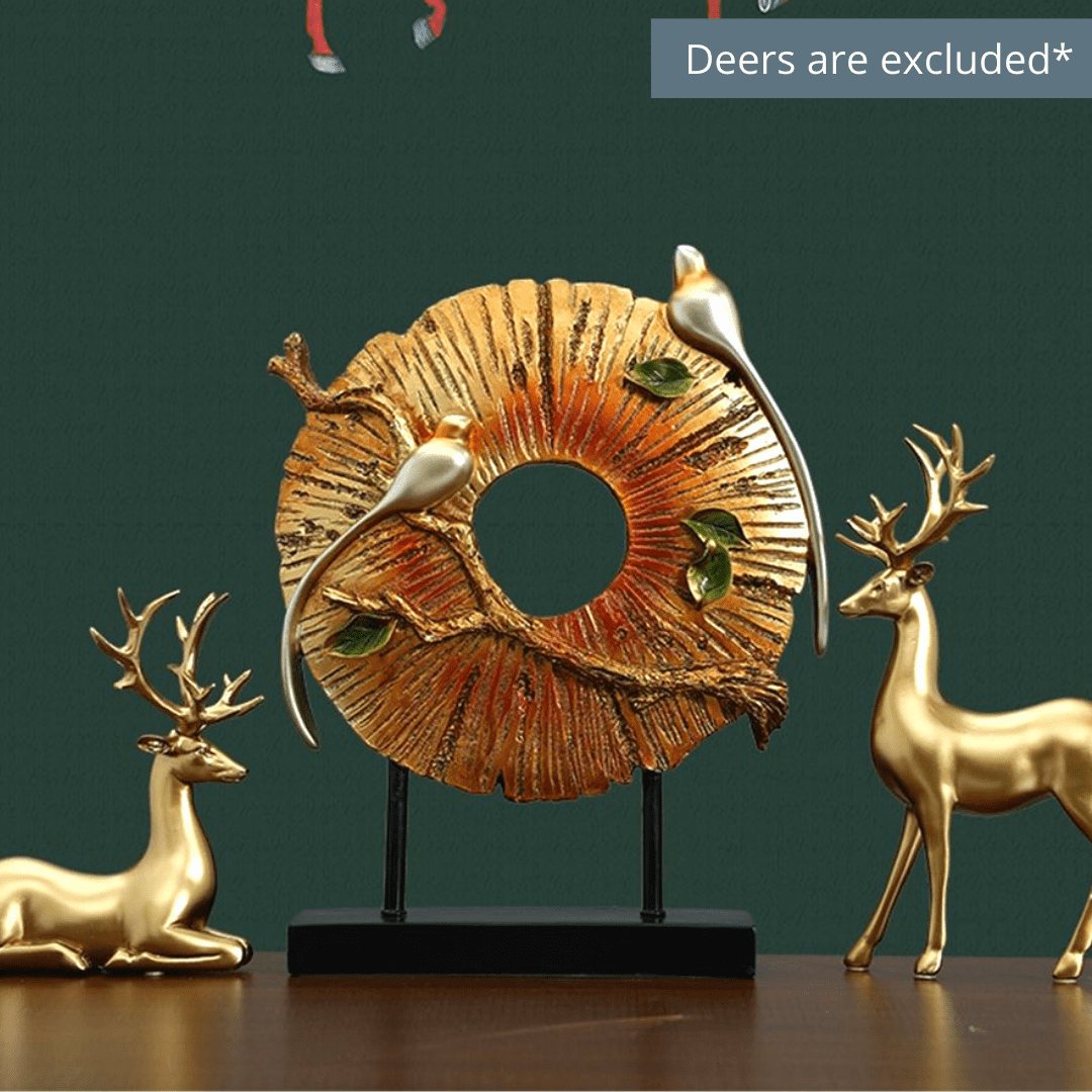 Round Gold Bird Home Decor | Living Space