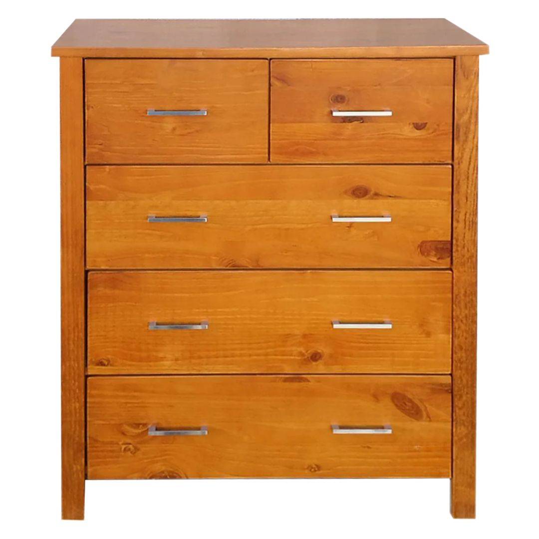 Teresa 5 Drawer Tallboy | Honey | Living Space