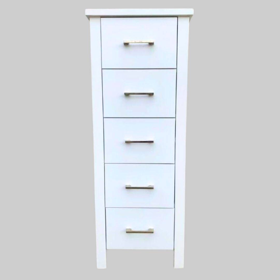 Teresa 5 Drawer Slimboy | White | Living Space